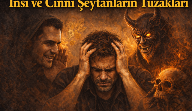 İnsî ve cinnî şeytanlar, insanı hak yoldan uzaklaştırmak için farklı yollarla vesvese verir; Kur’an, bu gizli ve açık tuzaklara karşı uyanık olmayı ve Allah’a sığınmayı emreder.