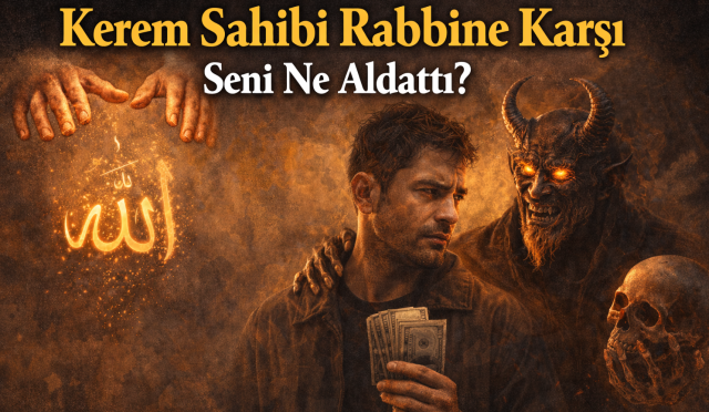 “Kerem sahibi Rabbine karşı seni ne aldattı?” hitabı, insanın gafletini sarsan ilahî bir sorudur; Rabbimizin sonsuz lütuf ve merhametine rağmen O’na karşı nasıl ihmalkâr davranabildiğimizi derin bir muhasebeye davet eder.
