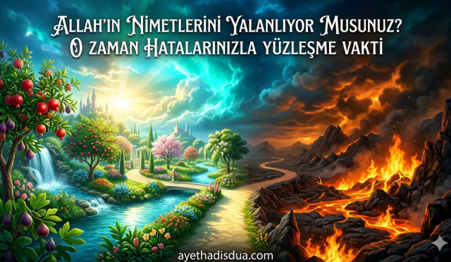 Rahman Suresi, insanları hatalarını fark etmeye ve Allah’ın nimetlerini takdir etmeye davet eder. 36–39. ayetlerde tekrar edilen “Rabbinin nimetlerinden hangisini yalanlıyorsunuz?” sorusu, insanın kendi kusurlarını görmesini ve sorumluluk bilinci kazanmasını sağlar.