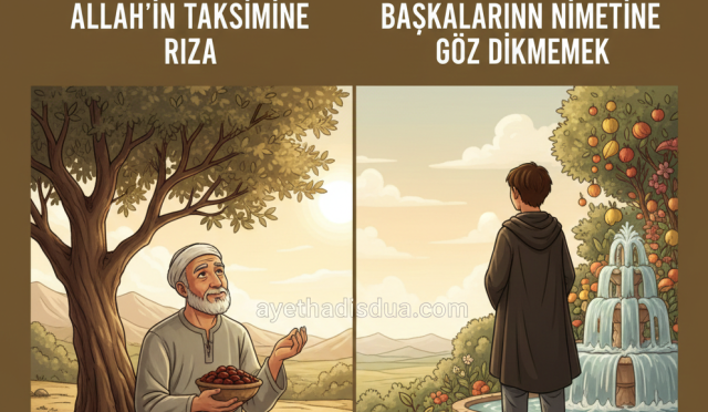 Nisa Suresi 32. ayet, mümini başkasının elindeki nimete göz dikmekten sakındırır. Kader inancı; hasetten, hırstan ve ilahi takdire itirazdan uzak durmayı öğretir.