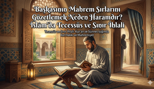 Başkalarının gizli hallerini ve mahrem sırlarını araştırmak, İslam ahlakında "tecessüs" olarak tanımlanan büyük bir manevi hastalıktır. Kur’an-ı Kerim’in bu konudaki kesin yasağını, mahremiyetin dokunulmazlığını ve başkasının gizlisini aramanın kul hakkı boyutu