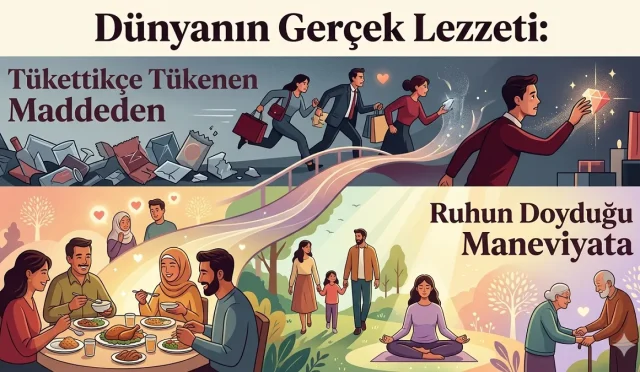Sahip olduğunuz her şey neden bir süre sonra tadını kaybediyor? İnsanoğlu gerçek lezzeti çoğu zaman "maddede" ararken, kalıcı huzuru neden hep ıskalıyor? Tüketim çılgınlığının ortasında; ilmin, iffetin ve kanaatin o sarsıcı lezzetini keşfetmeye hazır mısınız?