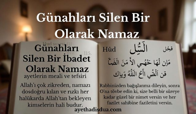 Hûd Suresi 114–115. ayetler, namazın yalnızca bir ibadet değil, günahları silen ve kulun istikametini koruyan ilahi bir arınma vesilesi olduğunu bildirir. Namaz, iyilik ve sabır birleştiğinde mümin için sürekli bir yenilenme kapısı açılır.