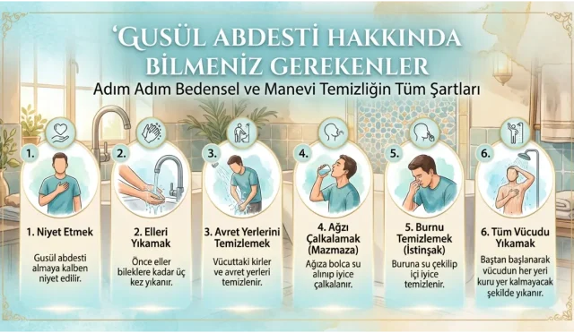 Gusül Abdesti Hakkında Bilmeniz Gerekenler: Adım Adım Bedensel ve Manevi Temizliğin Tüm Şartları