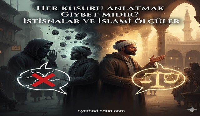 Gıybet büyük günahlardandır; ancak İslam, bazı durumlarda hakikatin açıklanmasına izin vermiştir. Zulmü duyurmak, fetva almak veya Müslümanı korumak gibi meşru gayelerle yapılan konuşmalar gıybet sayılmaz. Bu yazıda, gıybetin istisnaları Kur’an, hadis ve İslam büyüklerinin sözleri ışığında ele alınıyor.