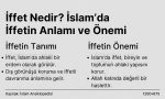 Kur’an-ı Kerim ve Hz. Muhammed’in öğretilerinde önemli bir ahlaki erdem olarak yer alan iffet; arzu ve tutkuları iman, akıl ve sorumluluk bilinciyle dengeleyebilme hâlidir. Bu makalede iffetin bireysel ve toplumsal değeri, haya ile ilişkisi ve Kur’an’daki yeri ele alınmaktadır.