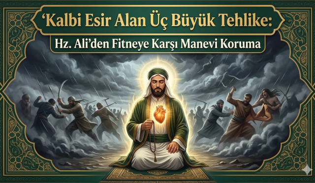 Fitne sadece sokaklarda değil, en çok da nefsin karanlık dehlizlerinde büyür. İslam’ın ilim kapısı Hz. Ali, insanı helaka sürükleyen o üç gizli kaynağı nasıl tanımladı? Kalbinizi esir alan, rızkın bereketini kaçıran ve huzurunuzu çalan o prangalar