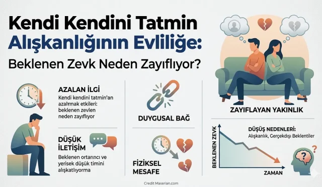 Modern alışkanlıkların evlilik hayatı üzerindeki gizli etkilerini biliyor musunuz? Sürekli hale gelen kendi kendini tatmin (istimna) alışkanlığı; evlilik isteğinin azalmasına, eşler arasındaki arzunun zayıflamasına ve ruhsal bir kopuşa neden olabilir
