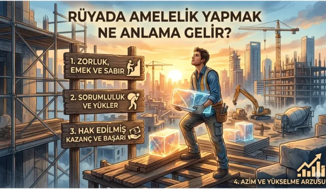 Rüyada amelelik yaptığını görmek, kişinin hayatında meydana gelecek köklü değişimlere ve yeni sorumluluklara işaret eder. Bu rüya, emek, sabır ve alın teriyle şekillenecek bir sürecin habercisi olarak yorumlanır.
