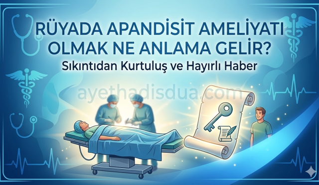 Rüyada apandisit ameliyatı olduğunu görmek, çoğu zaman hayatınızda yaşanan bir sıkıntının sona ermesine, aile içinde yaşanacak önemli gelişmelere ve hayırlı bir evlilik haberine işaret eder.