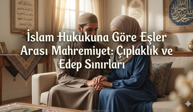 İslam hukukunda eşler arasındaki mahremiyet, helal sınırlar içerisinde değerlendirilir. Eşlerin cinsel ilişkide çıplak olması veya birbirlerinin cinsel organlarına bakması haram kabul edilmemiştir