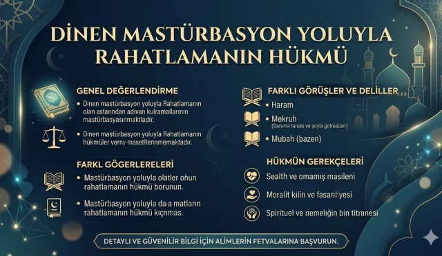 Mastürbasyon, İslam fıkhında durum ve şartlara göre farklı şekillerde değerlendirilir. Yabancıya yönelik hayallerle yapılması haram, nikahlı eşle olanı helal, bireysel durumda ise kişinin zaruretine göre farklı hükümler alabilir. Bu meseledeki fıkhî ölçüleri ve niyetin önemi